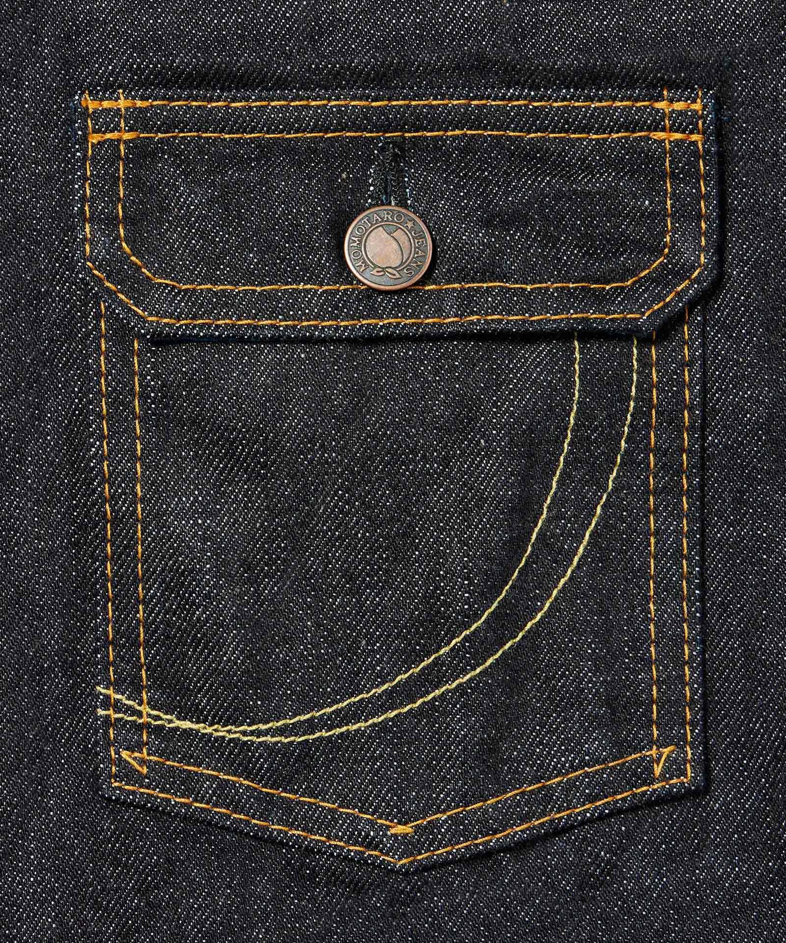 桃太郎JEANS】MJ2103銅丹特濃インディゴブルー・ダブルポケットデニム 