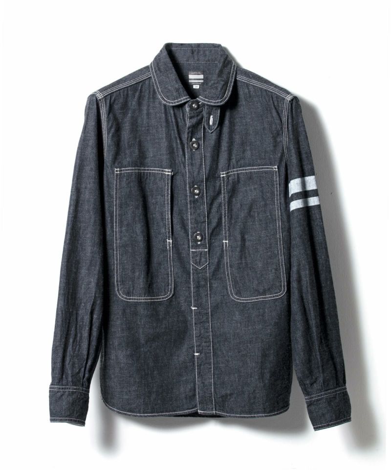 【桃太郎JEANS】SJ191/GTBミリタリーパッチポケットシャツ（ID） | デニム研究所 by JAPAN BLUE オンラインショップ
