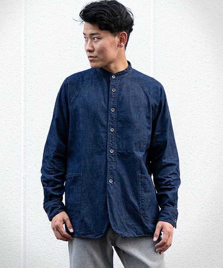 JAPAN BLUE JEANS】J3510J01 / スタンドカラーシャツジャケット / 8oz ミリタリー デニム | デニム研究所 by  JAPAN BLUE オンラインショップ