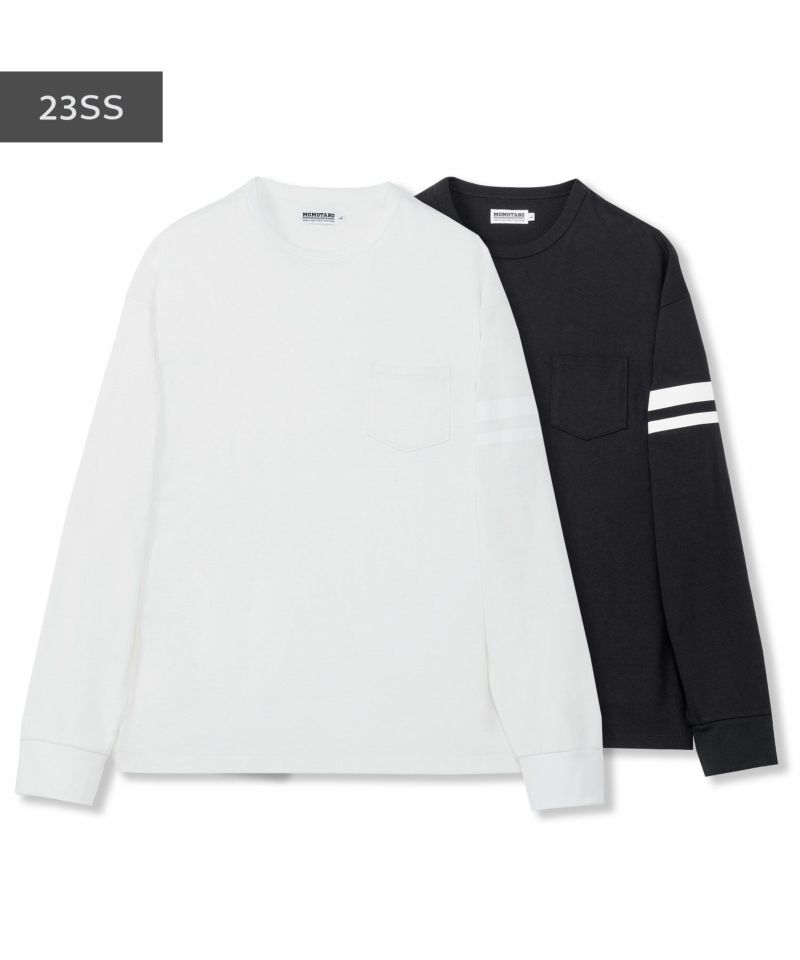 オーバーサイズ長袖Tシャツ ホワイト・ブラック