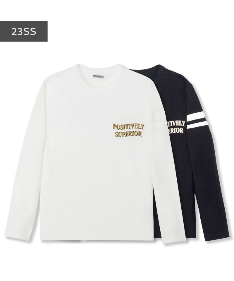 GTBバックプリント長袖Tシャツ ホワイト・ブラック