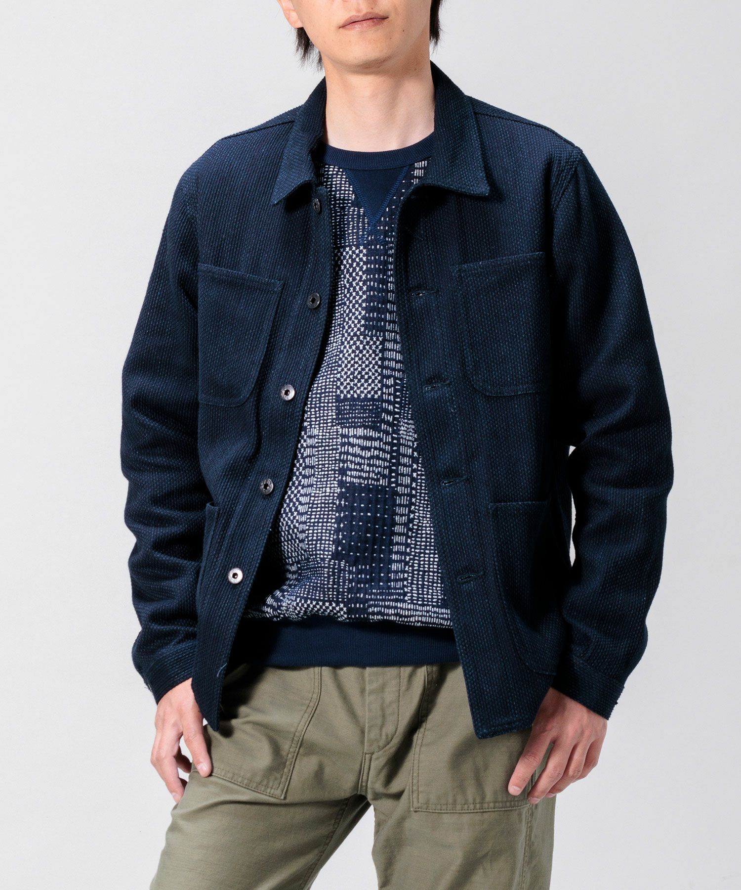 JAPAN BLUE JEANS】Sashiko Cover All Jacket 11oz インディゴ刺子  