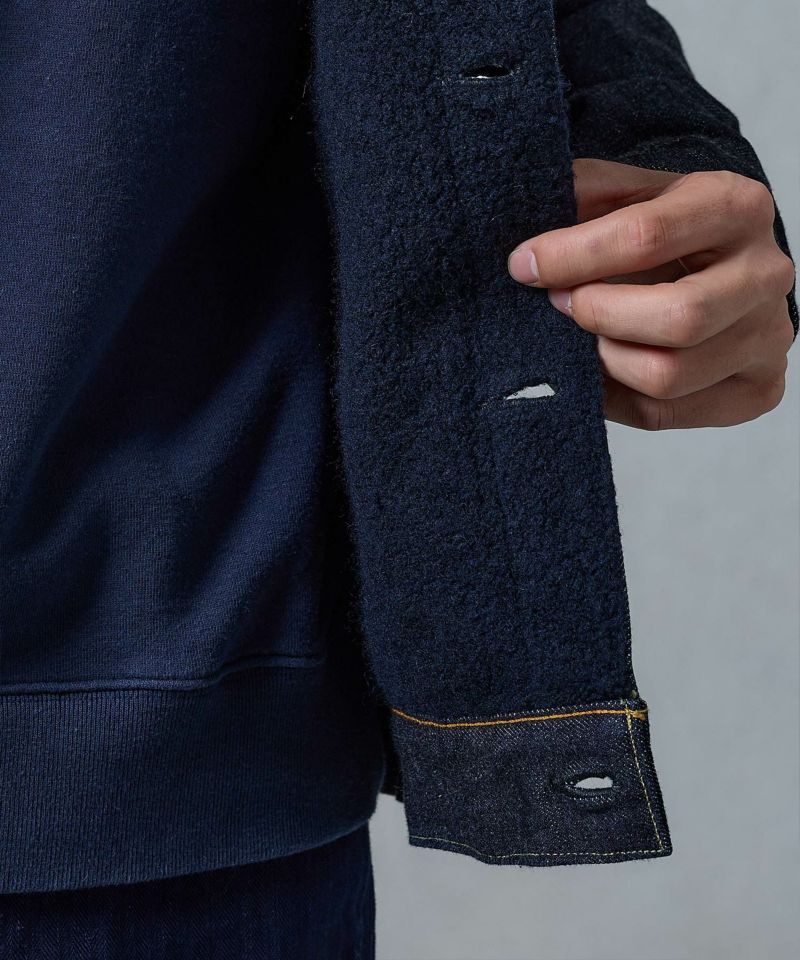 23AW 15.7oz SELVEDGE DENIM / GIZA MOLESKIN BOA JACKET | デニム研究所 by JAPAN  BLUE オンラインショップ