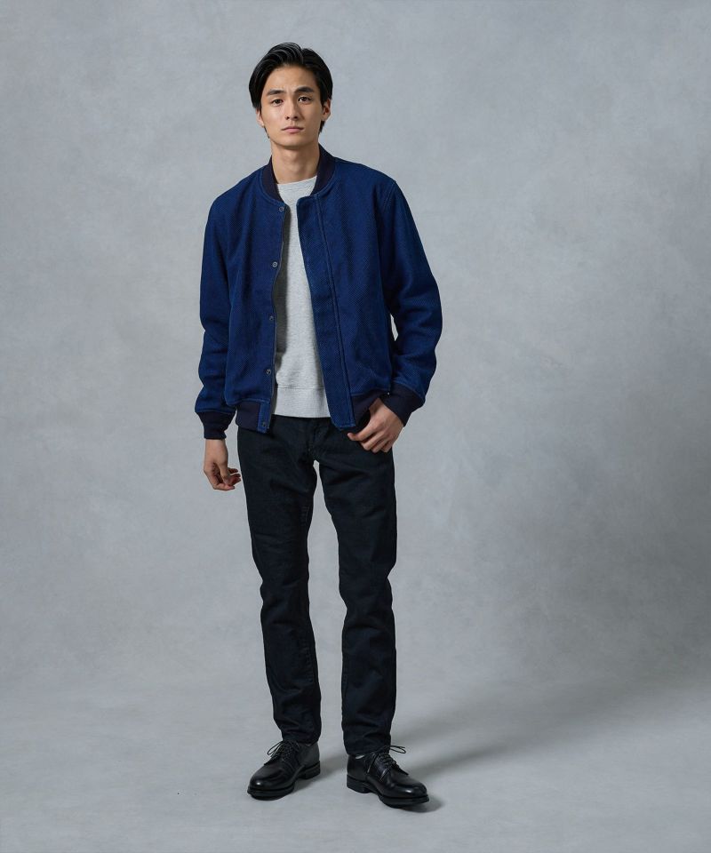 23AW INDIGO SASHIKO BOMBER JACKET | デニム研究所 by JAPAN BLUE