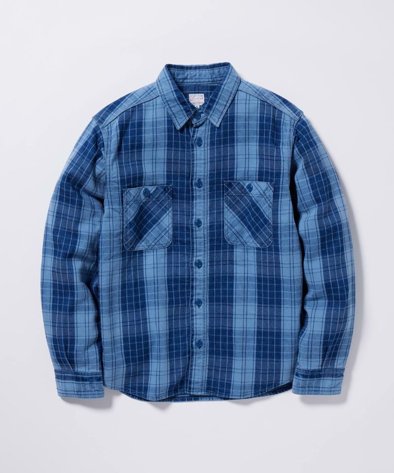 桃太郎JEANS】ORIGINAL INDIGO TWILL CHECK SHIRT | デニム研究所 by 