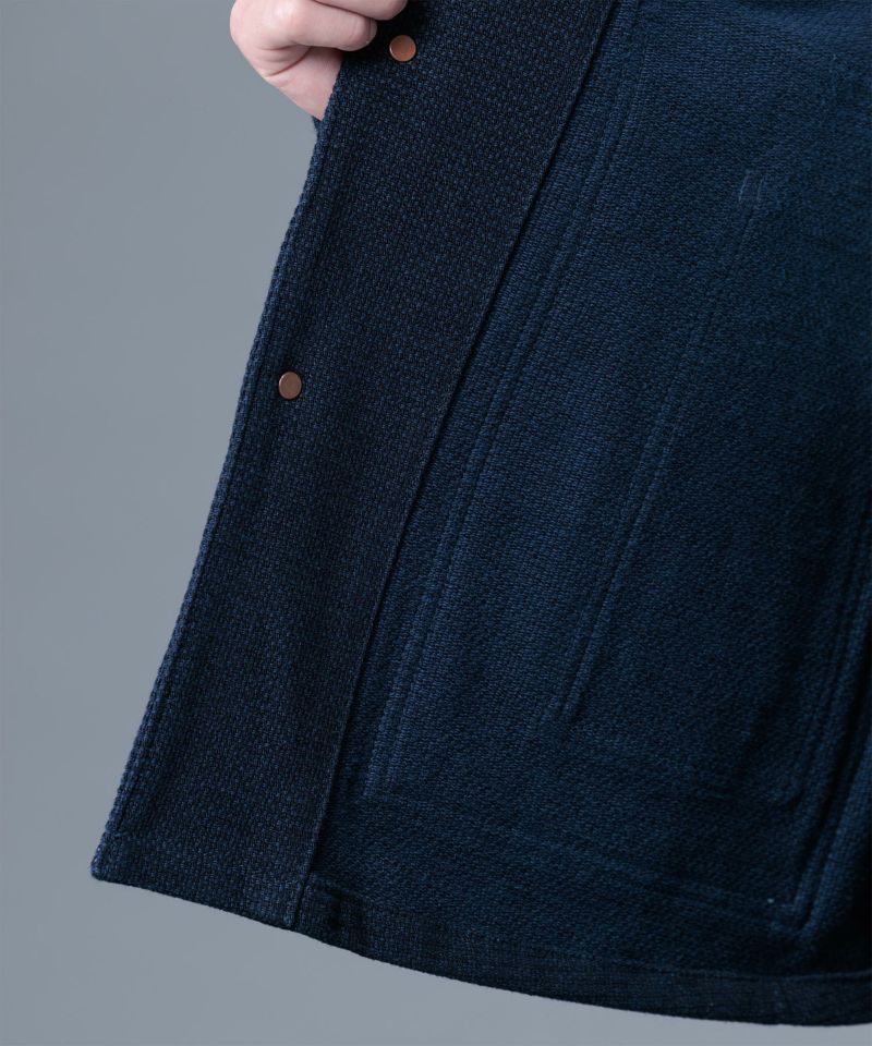桃太郎JEANS】 INDIGO DOBBY×LEATHER COVERALL | デニム研究所