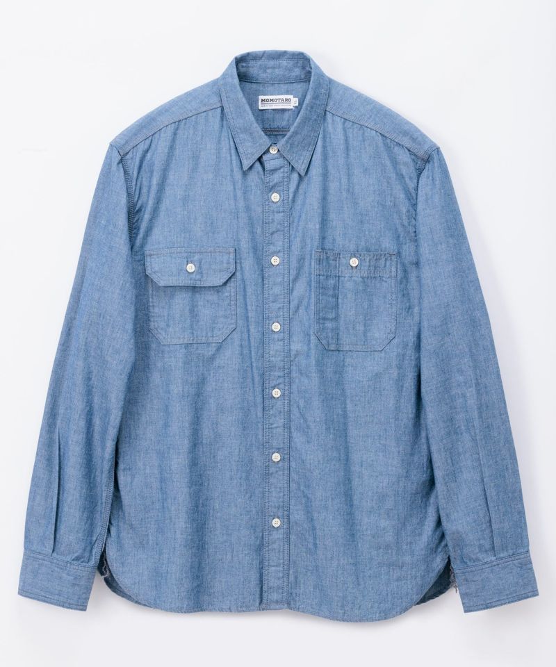 桃太郎JEANS】CHAMBRAY WORK SHIRT | デニム研究所 by JAPAN BLUE