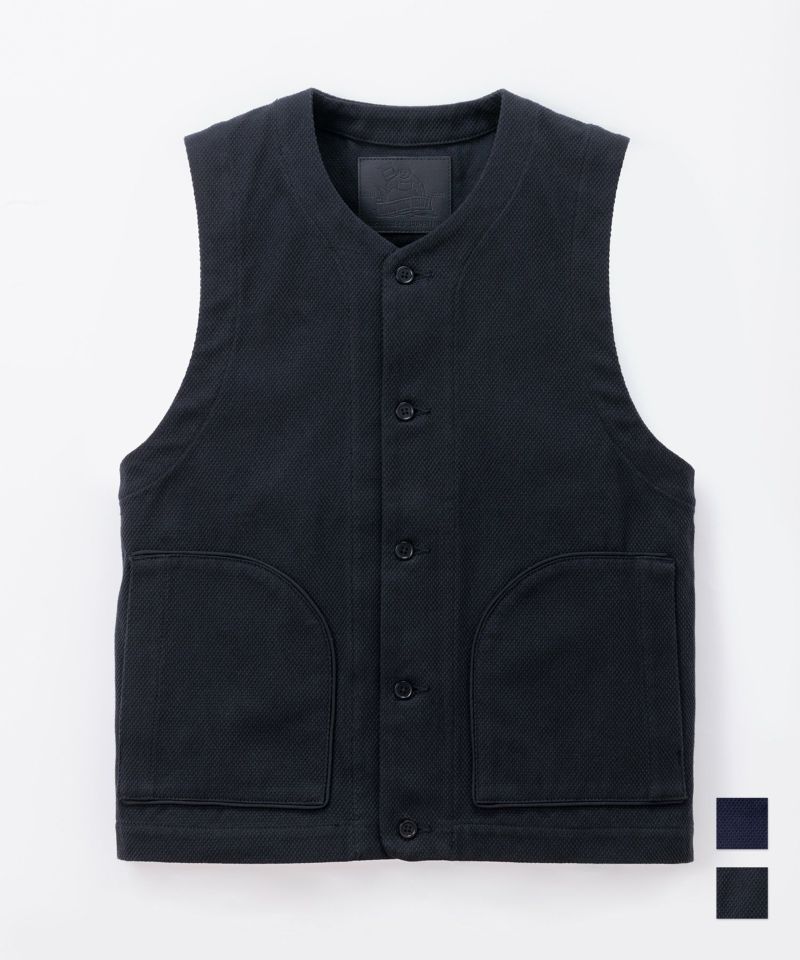 【桃太郎JEANS】REACTIVE DYEING SASHIKO VEST | デニム研究所 by JAPAN BLUE オンラインショップ