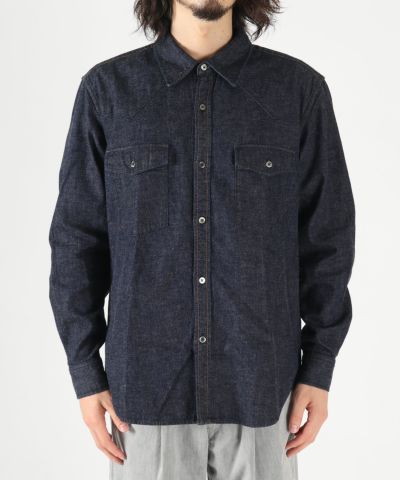 JAPAN BLUE JEANS】Denim Western Shirt 8oz コートジボワール綿