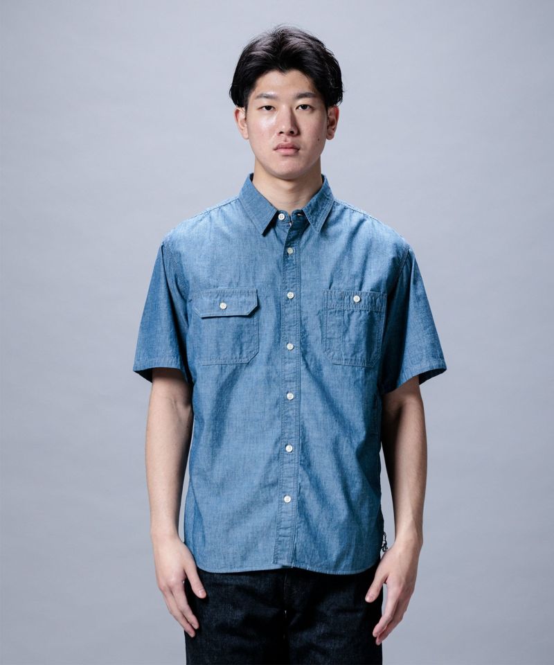 桃太郎JEANS】CHAMBRAY WORK S/S SHIRTS | デニム研究所 by JAPAN BLUE オンラインショップ