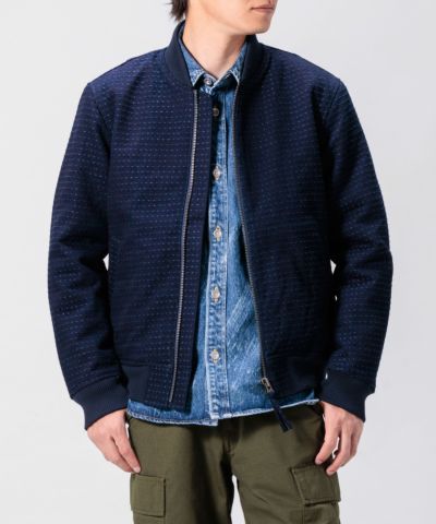 JAPAN BLUE JEANS】Herringbone Tweed Denim Bomber Jacket