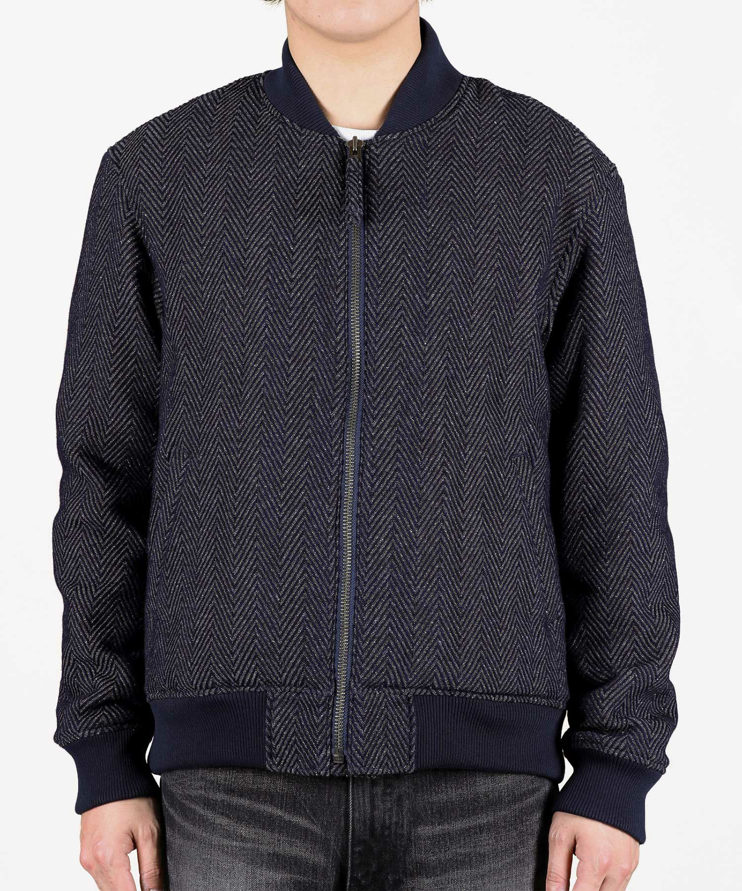 JAPAN BLUE JEANS】Herringbone Tweed Denim Bomber Jacket | デニム 