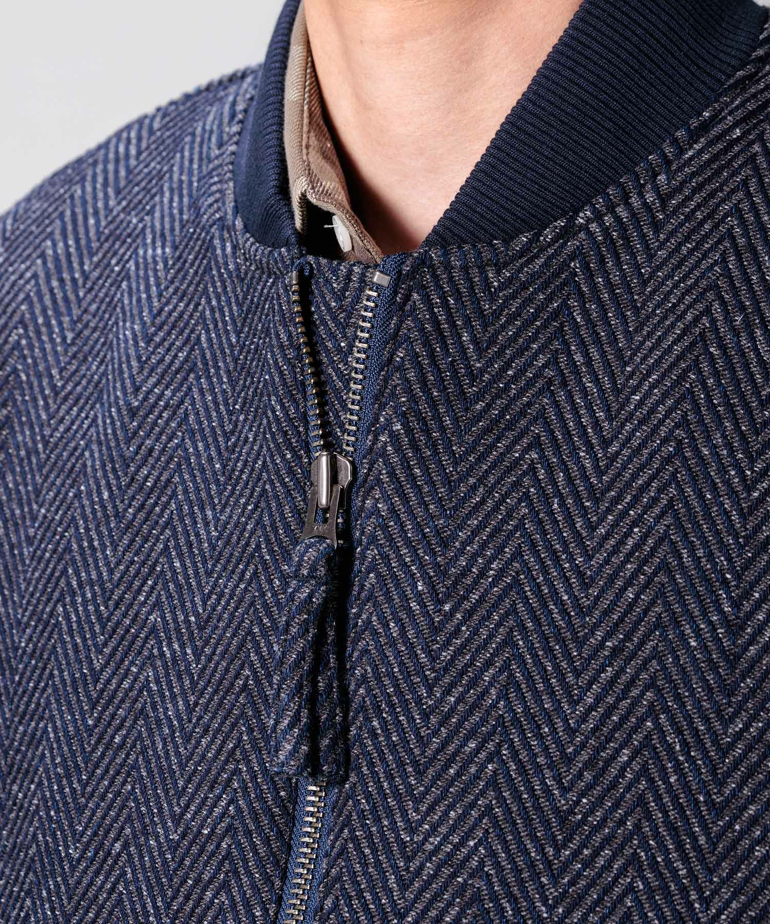 JAPAN BLUE JEANS】Herringbone Tweed Denim Bomber Jacket | デニム 