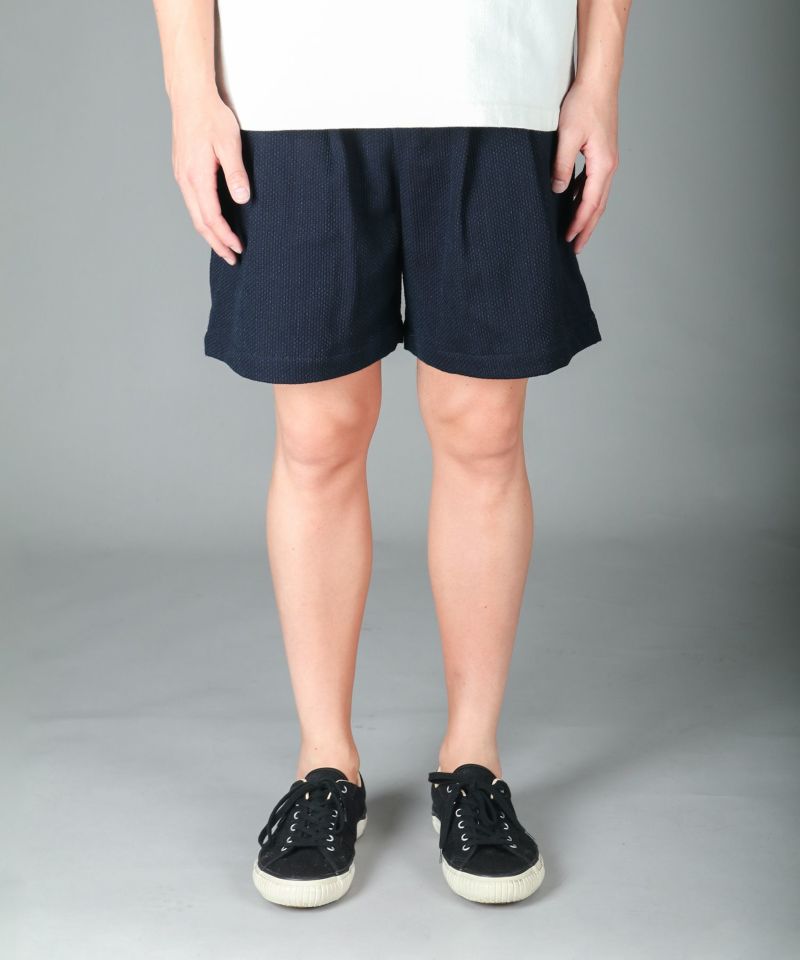 JAPAN BLUE JEANS】 Sashiko Jaquard Tuck Shorts 11oz