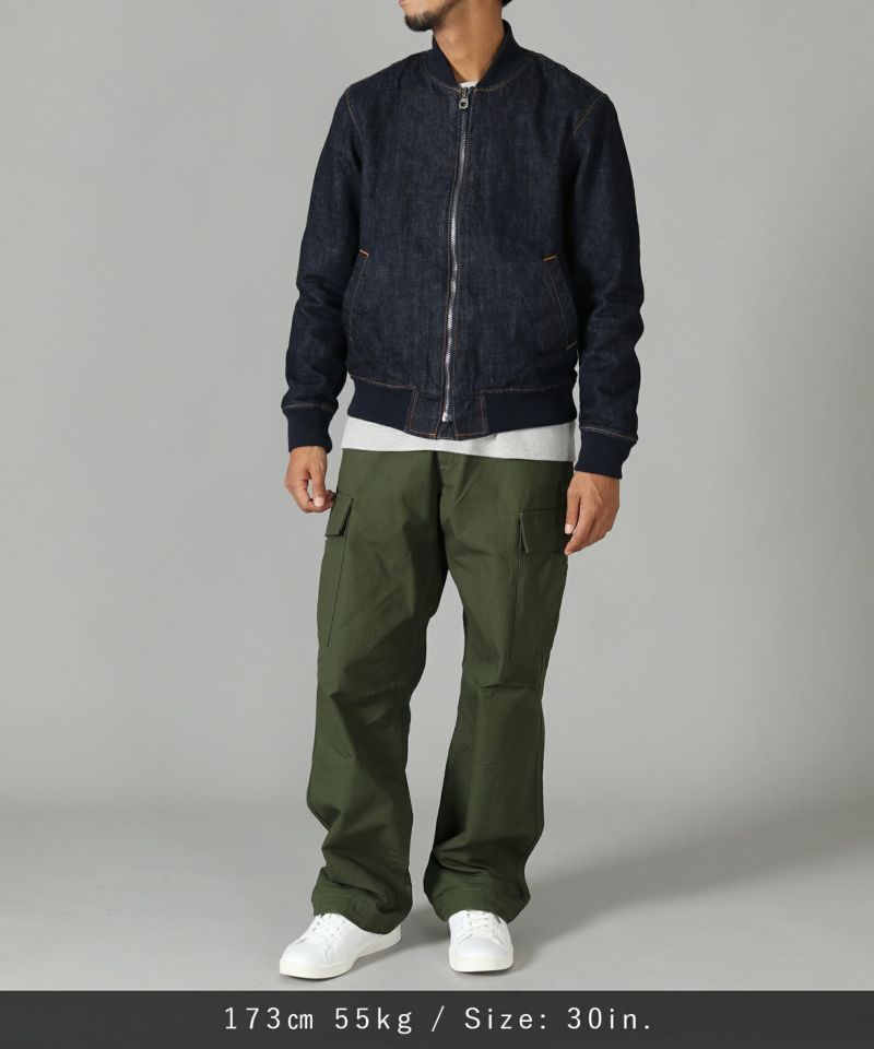 Lサイズ JAPAN BLUE JEANS Bomber Jacket Japan Blue Jeans Denim Jacket Men's Flight Bomber Jacket